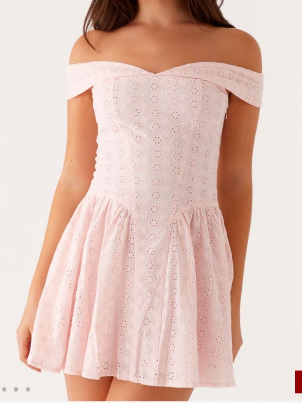 Peppermayo Koa Off Shoulder Mini Dress - Peach